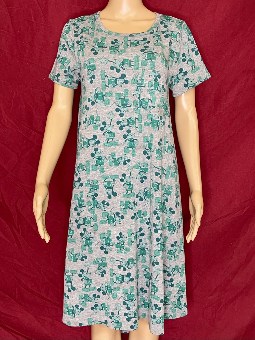LuLaRoe x Disney "Carly" Mickey Mouse Sketch High-Low Swing Dress Size Small